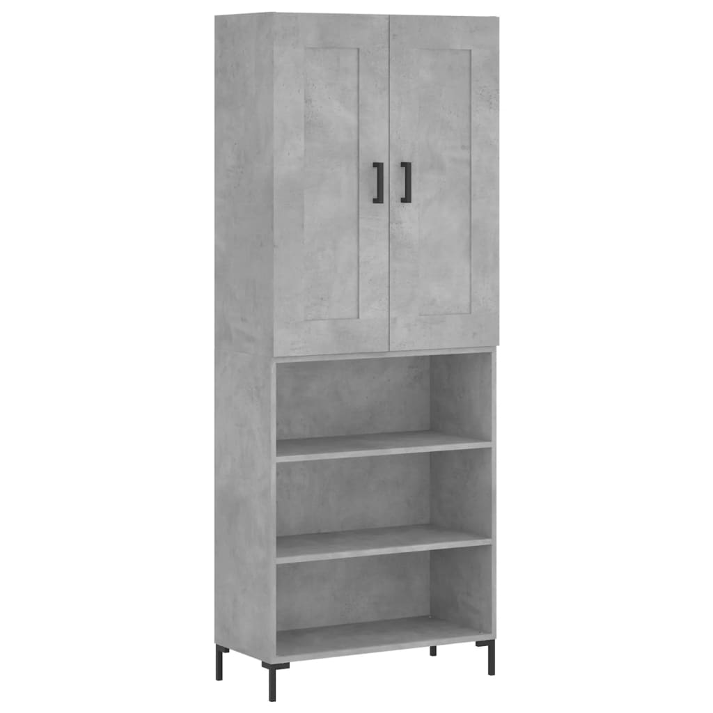 Visoka komoda siva betona 69,5x34x180 cm od konstruiranog drva
