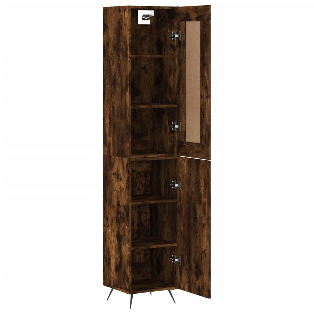 Visoka komoda dimljeni hrast 34,5x34x180cm konstruiranog drva