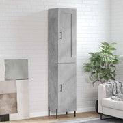 Visoka komoda siva betona 34,5x34x180 cm od konstruiranog drva