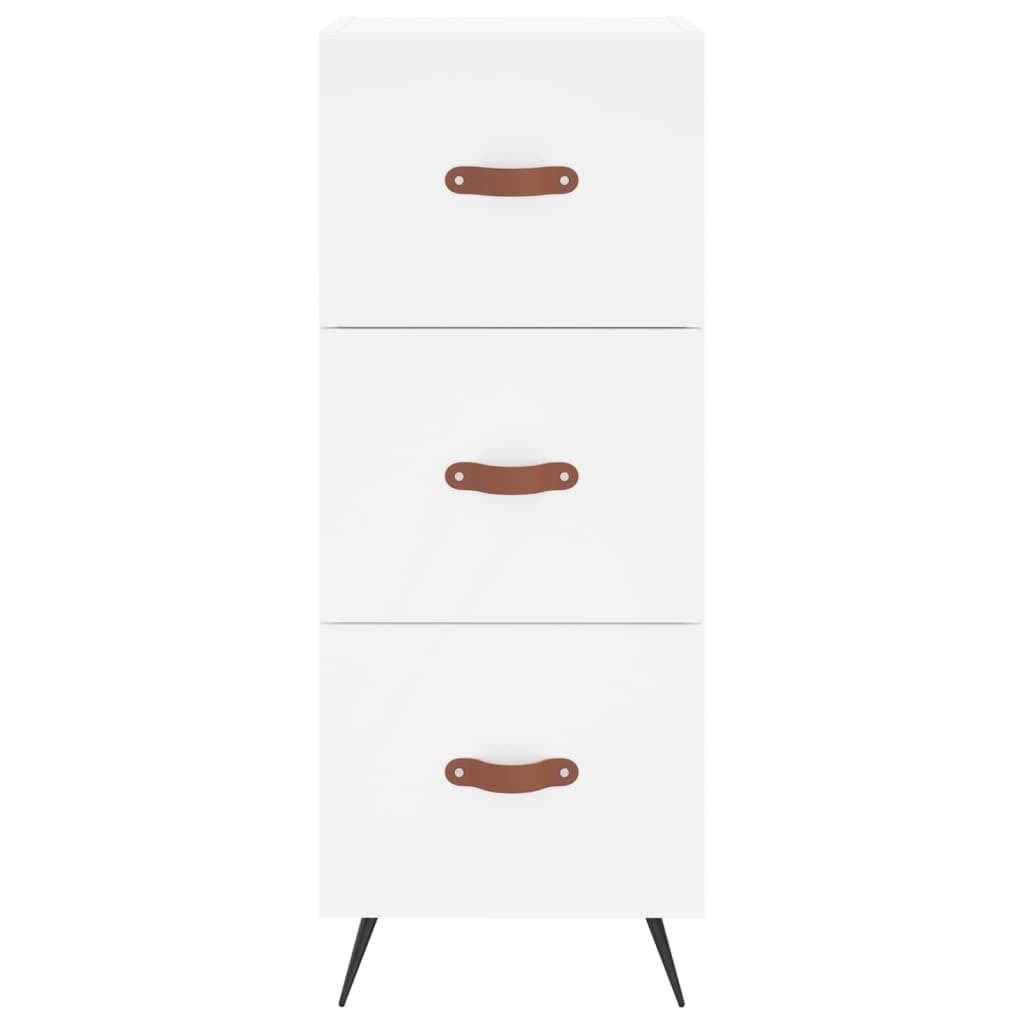 Visoka komoda bijeli 34,5x34x180 cm od konstruiranog drva