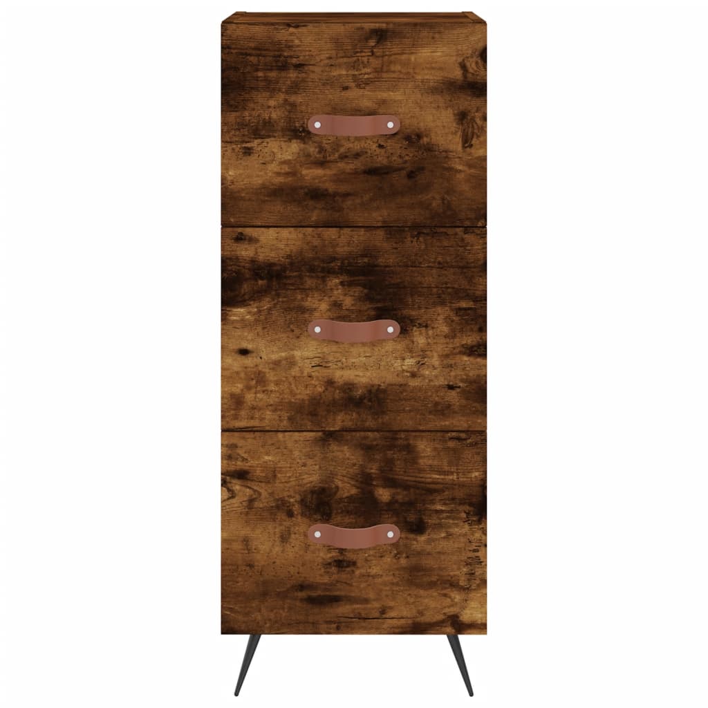 Visoka komoda dimljeni hrast 34,5x34x180cm konstruiranog drva