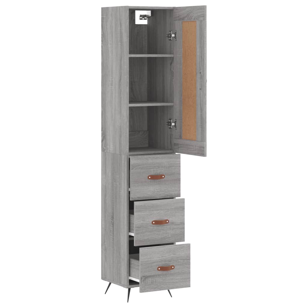 Visoka komoda siva sonome 34,5x34x180 cm od konstruiranog drva