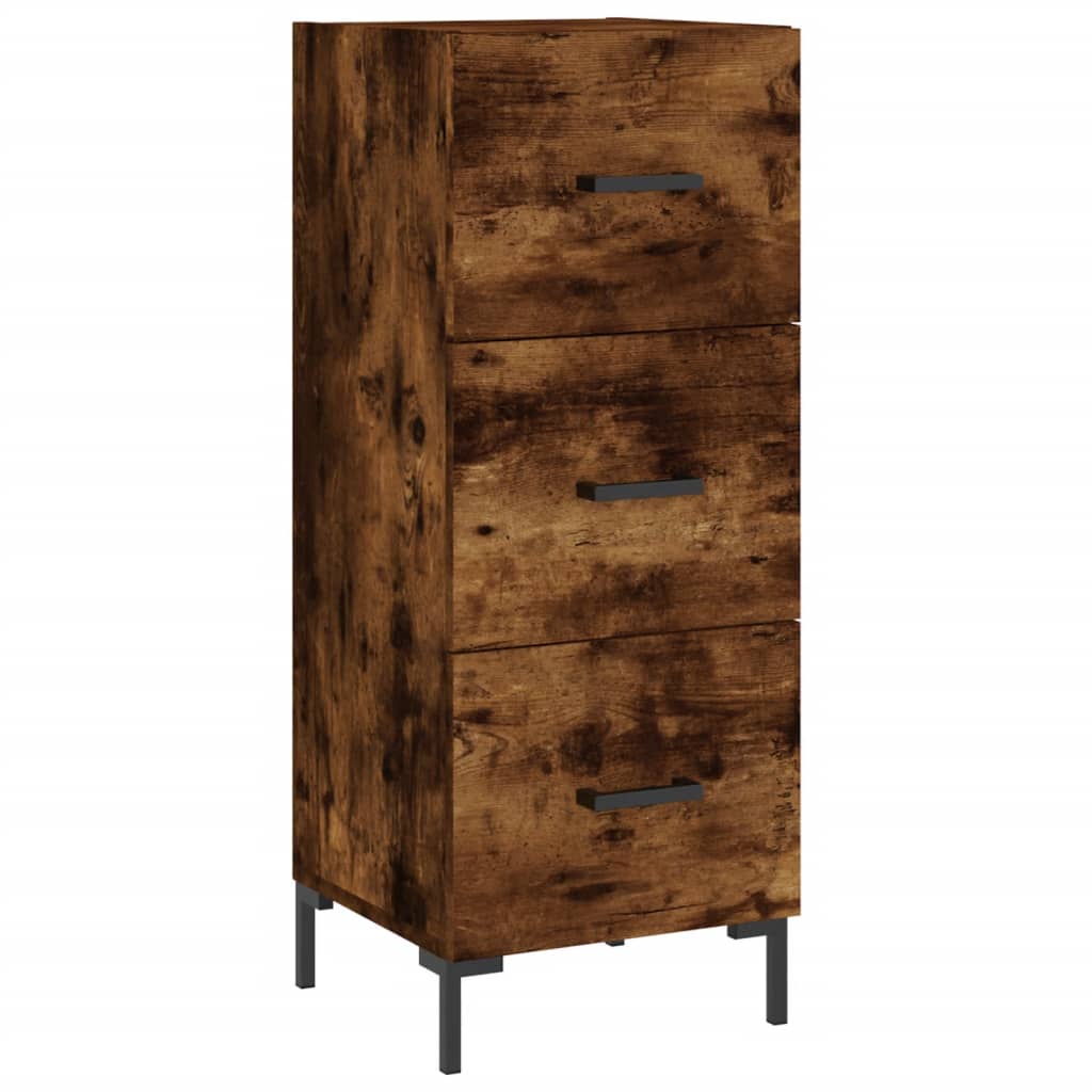 Visoka komoda dimljeni hrast 34,5x34x180cm konstruiranog drva