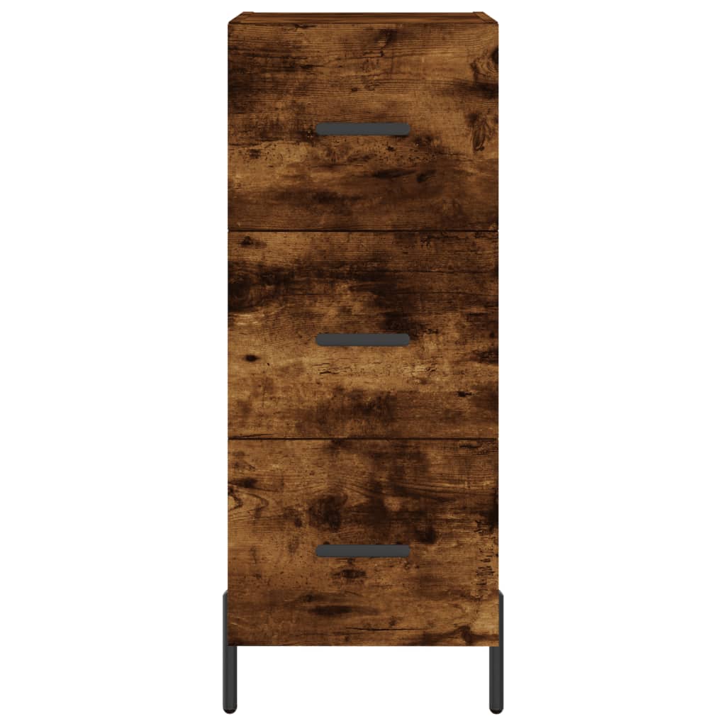 Visoka komoda dimljeni hrast 34,5x34x180cm konstruiranog drva