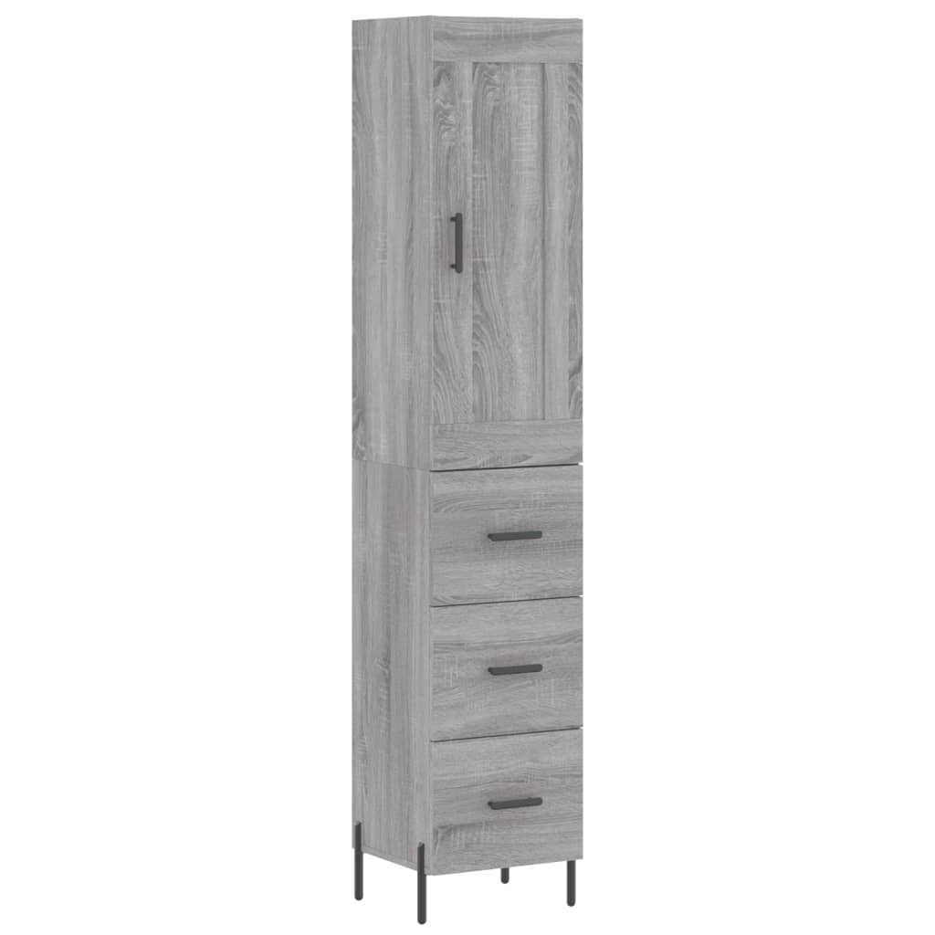 Visoka komoda siva sonome 34,5x34x180 cm od konstruiranog drva