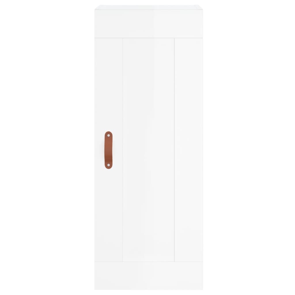 Visoka komoda sjajna bijela 34,5x34x180 cm konstruirano drvo