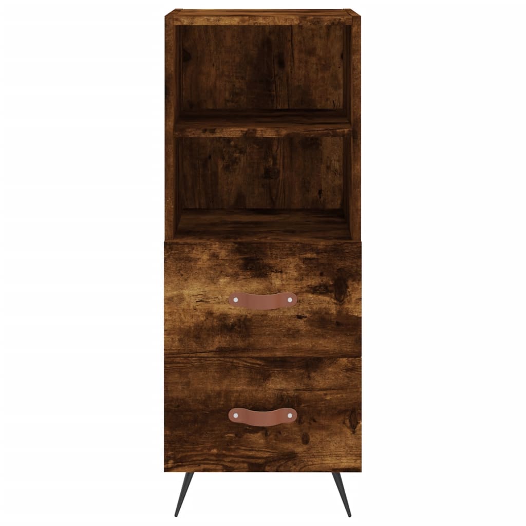 Visoka komoda dimljeni hrast 34,5x34x180cm konstruiranog drva