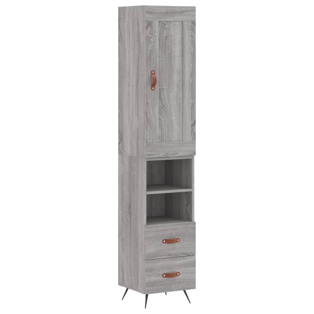 Visoka komoda siva sonome 34,5x34x180 cm od konstruiranog drva