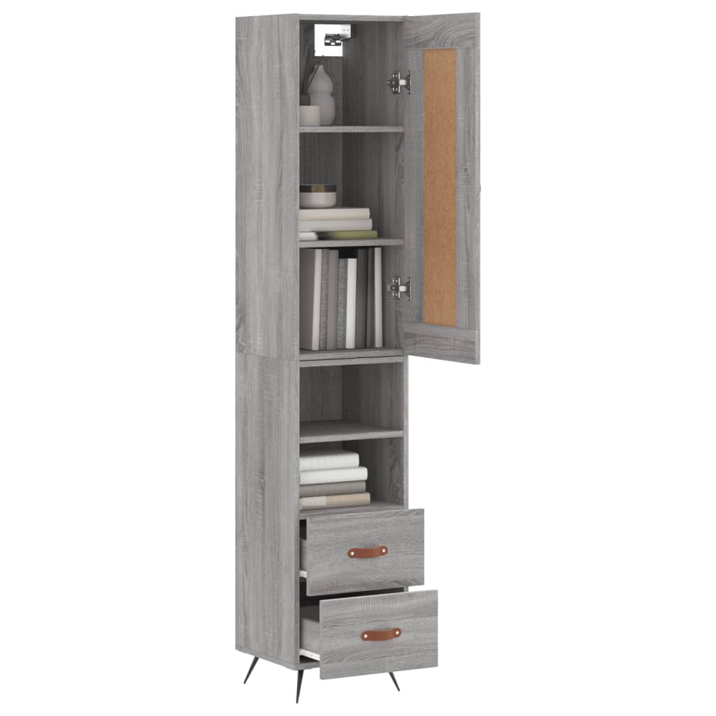 Visoka komoda siva sonome 34,5x34x180 cm od konstruiranog drva