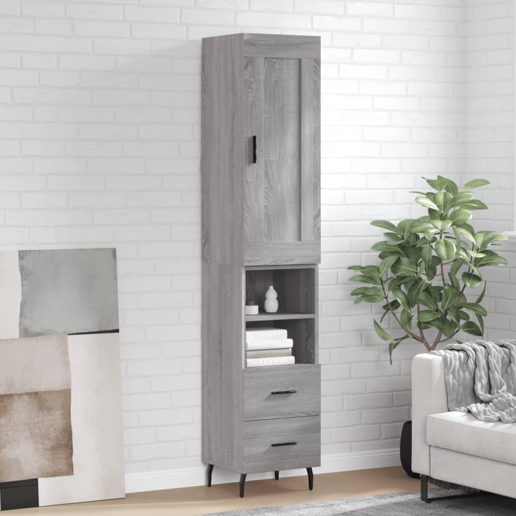 Visoka komoda siva sonome 34,5x34x180 cm od konstruiranog drva