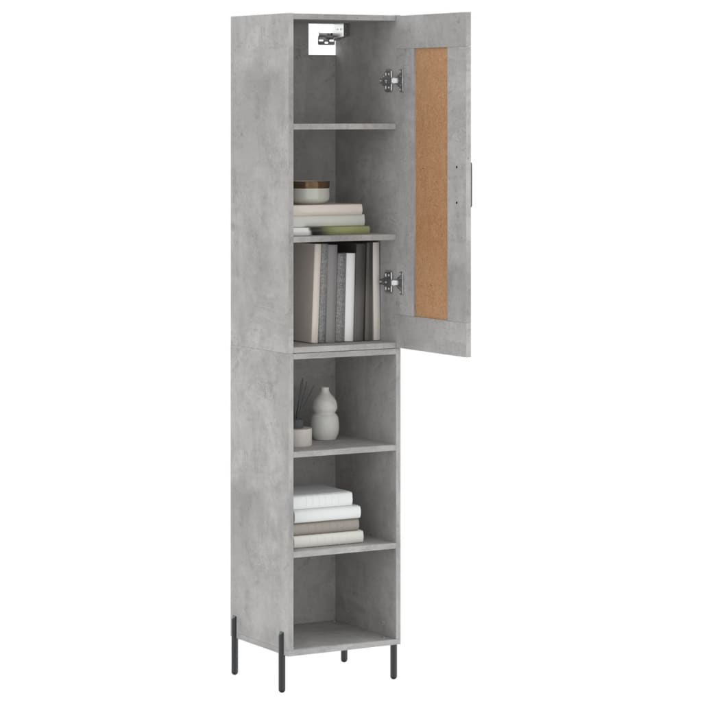 Visoka komoda siva betona 34,5x34x180 cm od konstruiranog drva