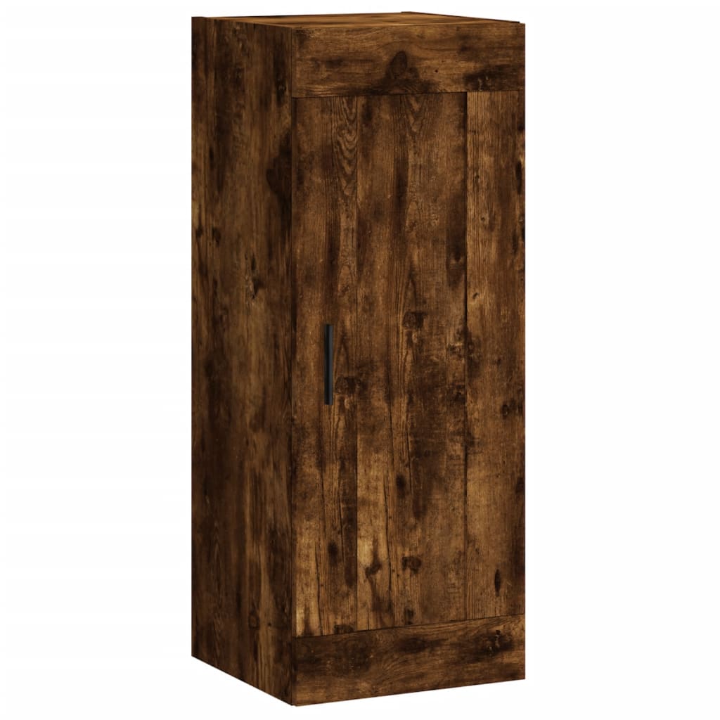 Visoka komoda dimljeni hrast 34,5x34x180cm konstruiranog drva