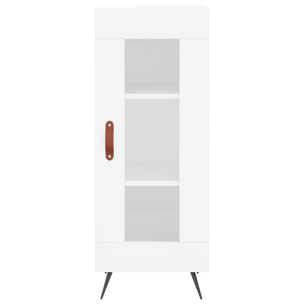 Visoka komoda sjajna bijela 34,5x34x180 cm konstruirano drvo
