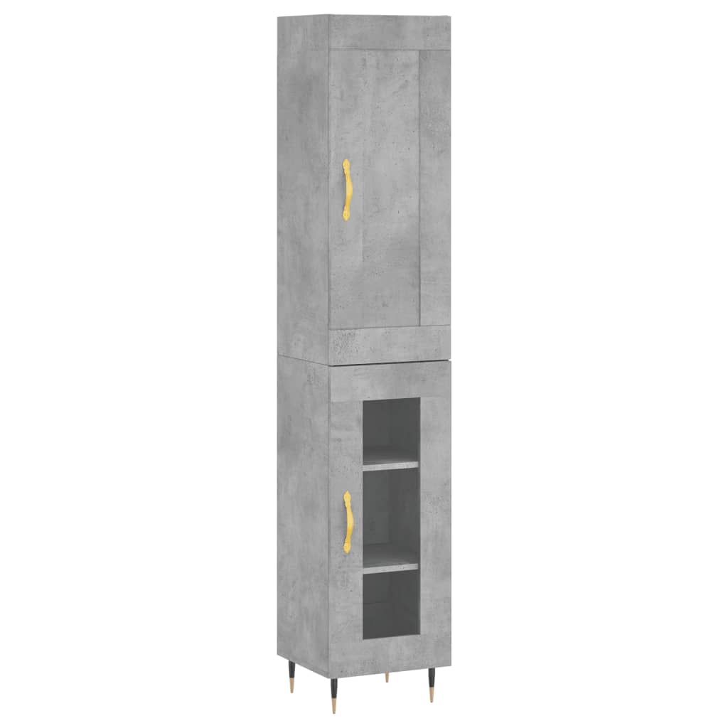 Visoka komoda siva betona 34,5x34x180 cm od konstruiranog drva