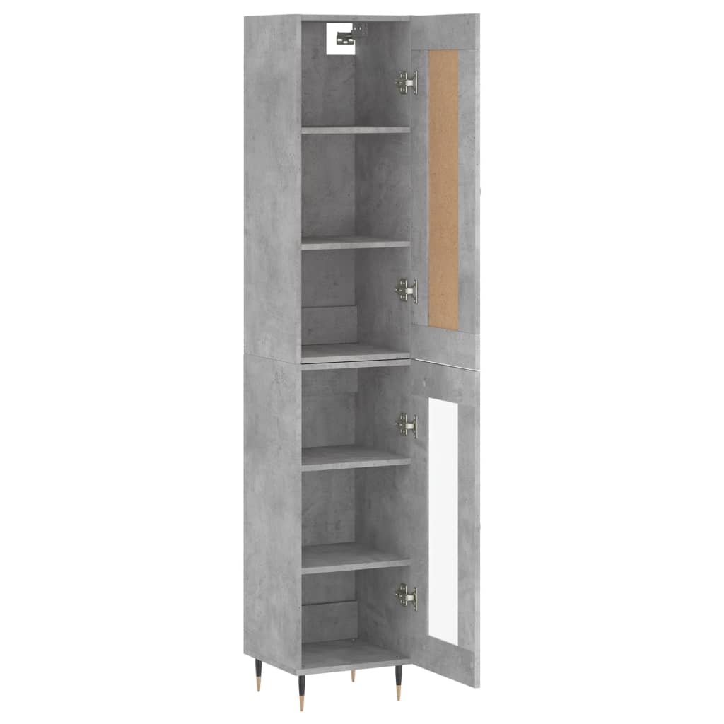 Visoka komoda siva betona 34,5x34x180 cm od konstruiranog drva