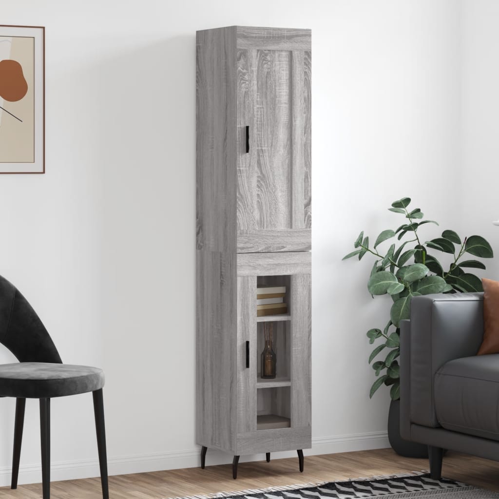 Visoka komoda siva sonome 34,5x34x180 cm od konstruiranog drva