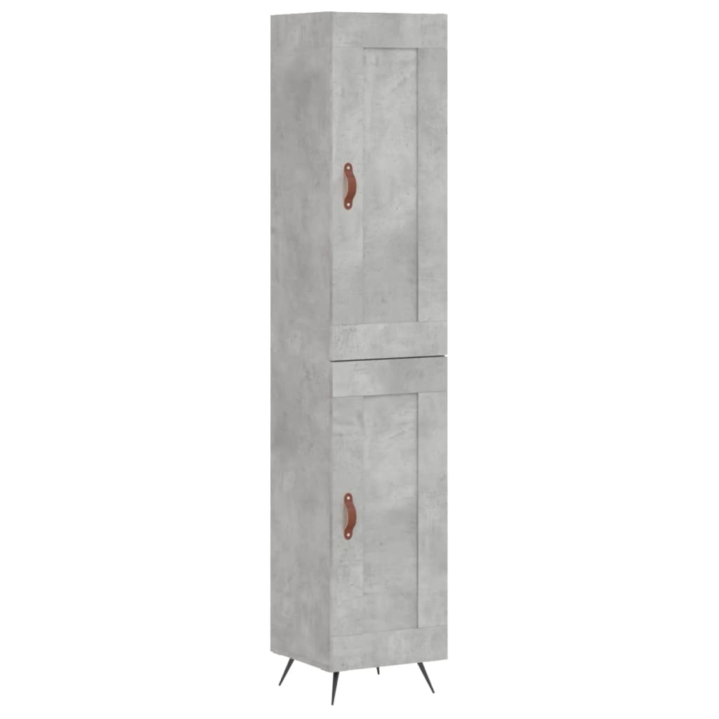 Visoka komoda siva betona 34,5x34x180 cm od konstruiranog drva