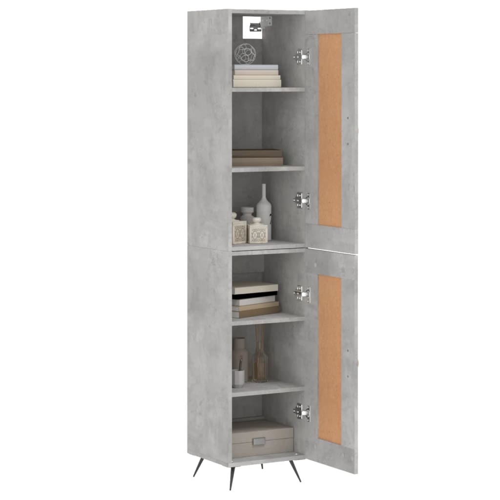 Visoka komoda siva betona 34,5x34x180 cm od konstruiranog drva