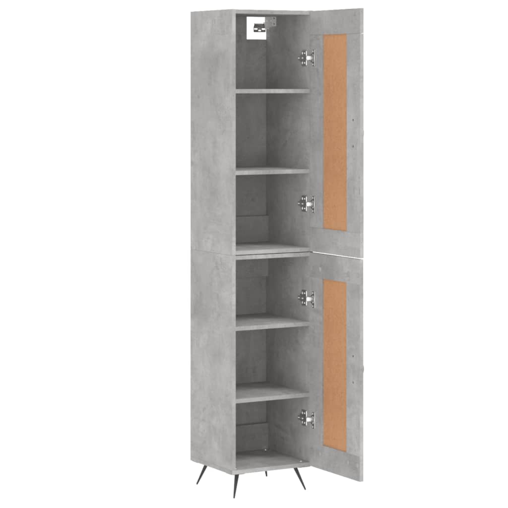 Visoka komoda siva betona 34,5x34x180 cm od konstruiranog drva