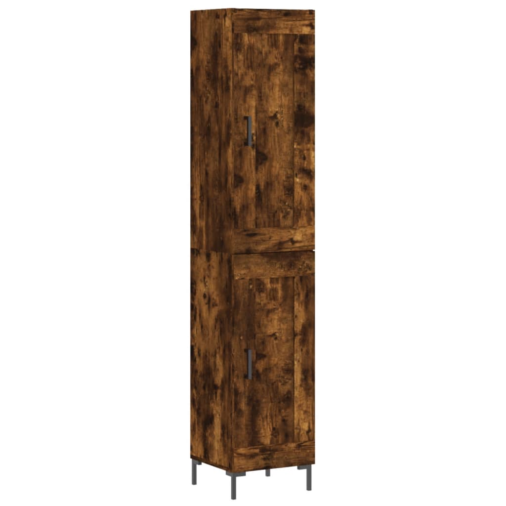 Visoka komoda dimljeni hrast 34,5x34x180cm konstruiranog drva