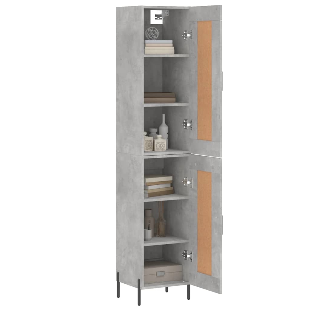 Visoka komoda siva betona 34,5x34x180 cm od konstruiranog drva
