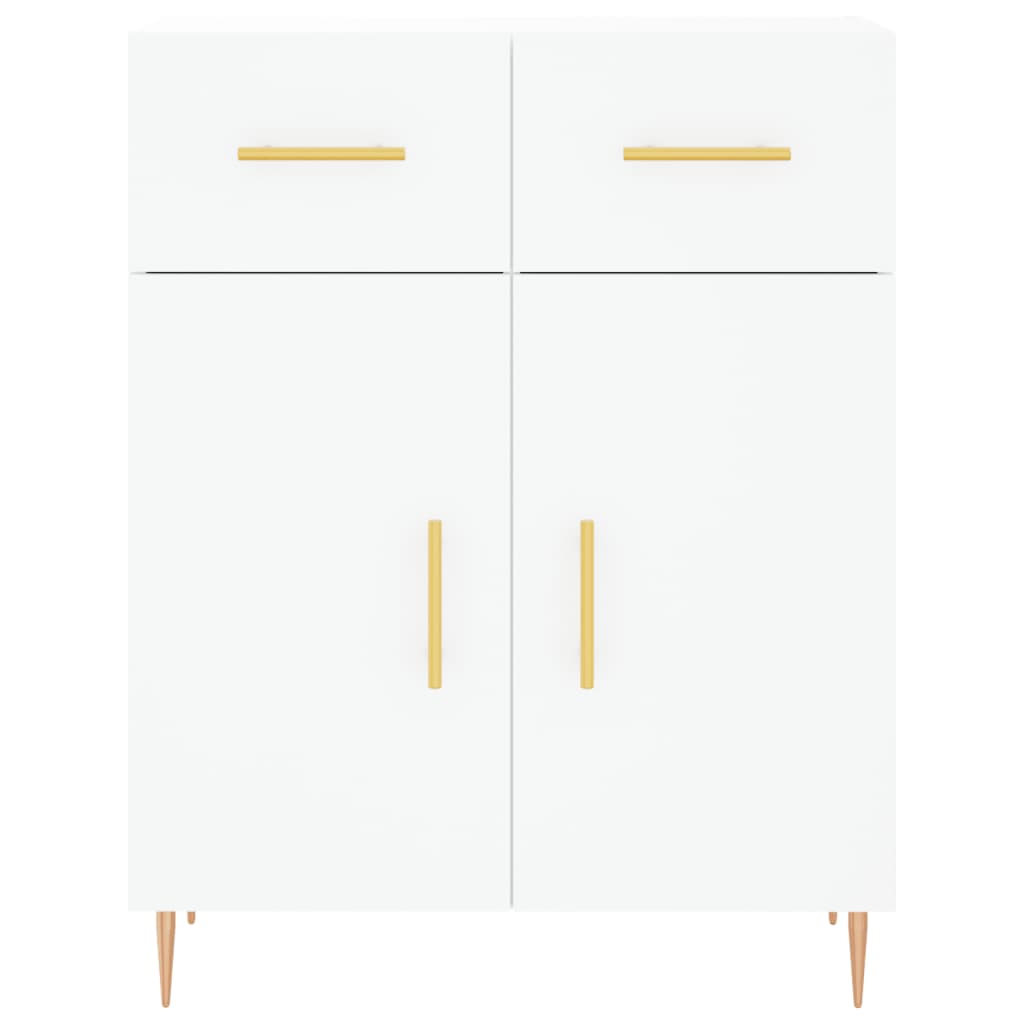 Visoka komoda bijela 69,5x34x180 cm konstruirano drvo