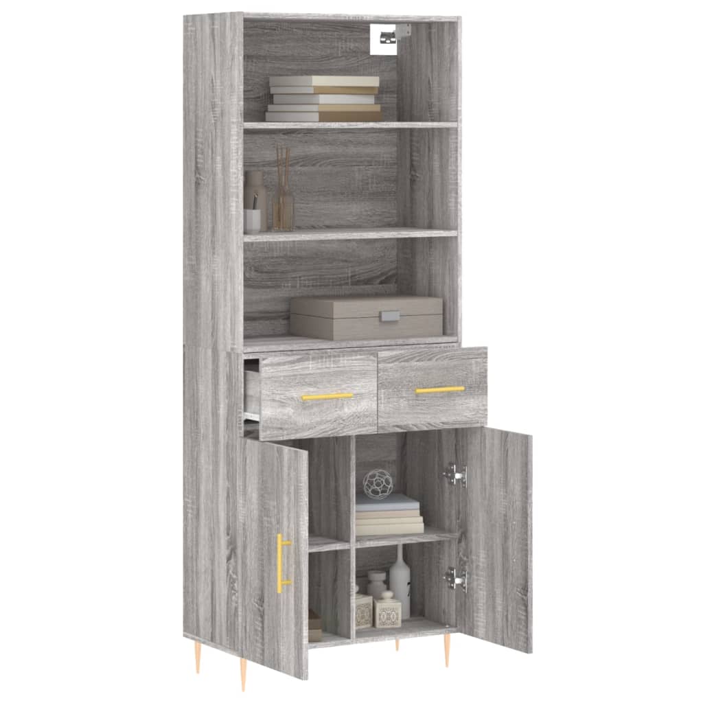 Visoka komoda siva sonome 69,5x34x180 cm od konstruiranog drva