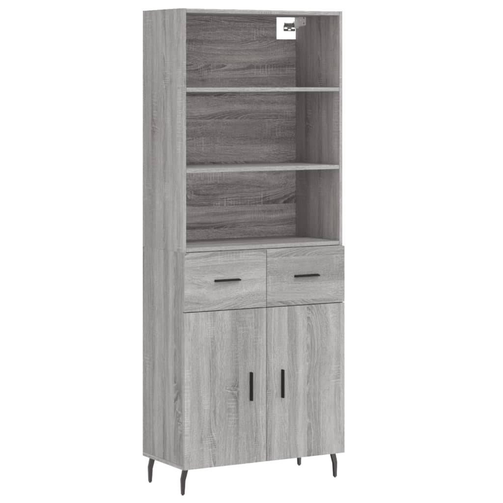 Visoka komoda siva sonome 69,5x34x180 cm od konstruiranog drva