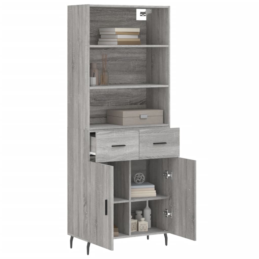 Visoka komoda siva sonome 69,5x34x180 cm od konstruiranog drva
