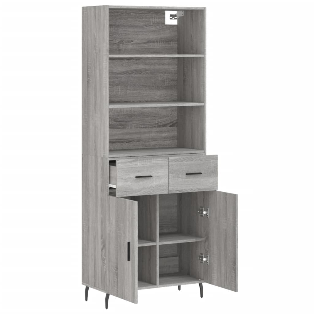 Visoka komoda siva sonome 69,5x34x180 cm od konstruiranog drva