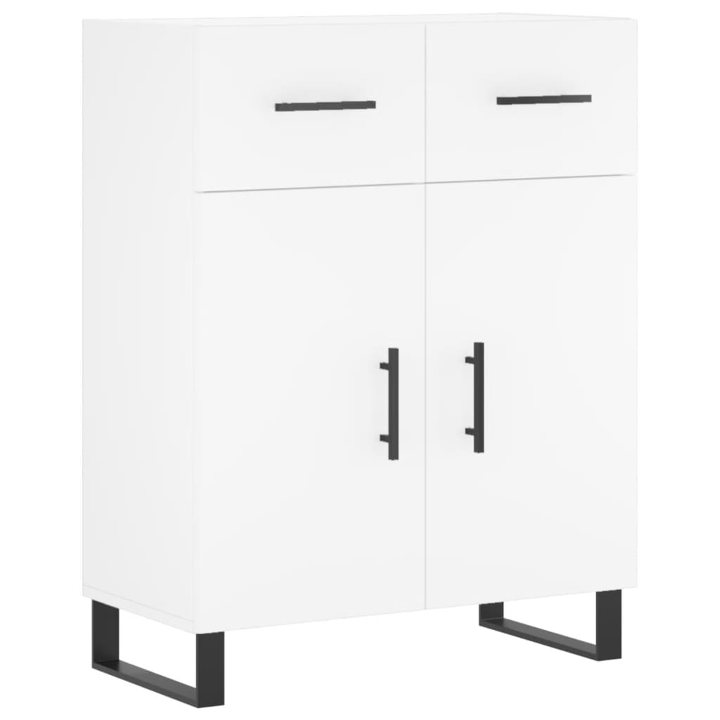 Visoka komoda bijela 69,5x34x180 cm konstruirano drvo