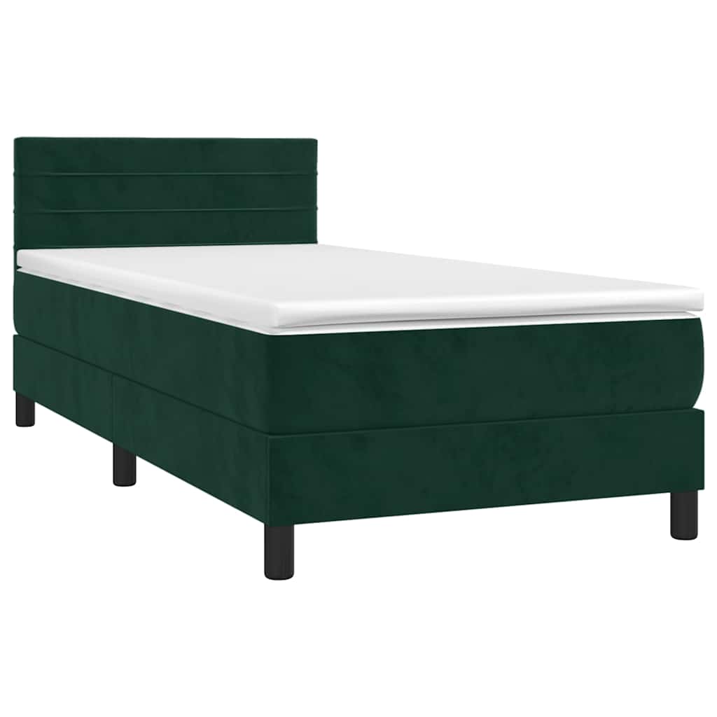 Box spring krevet s madracem tamnozeleni 100x200 cm baršunasti