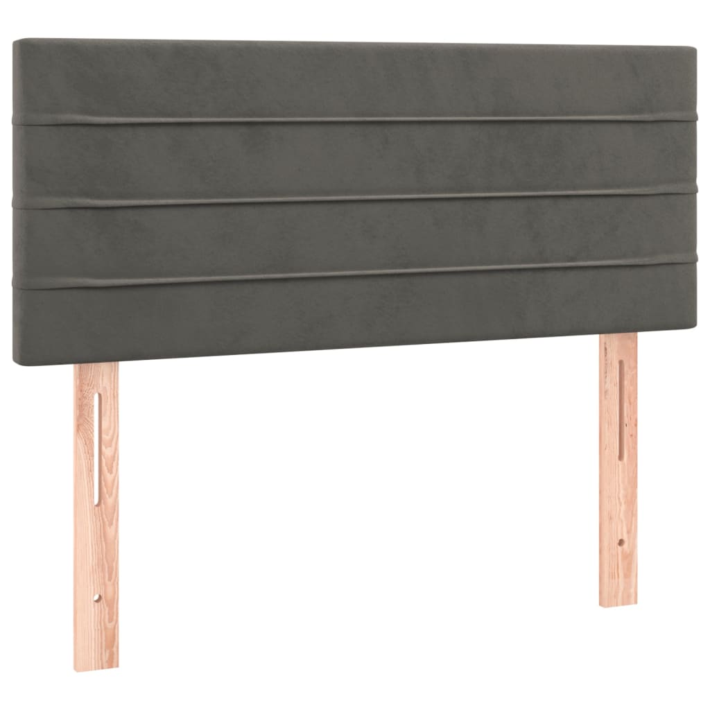 Box spring krevet s madracem tamnosivi 120 x 200 cm baršunasti