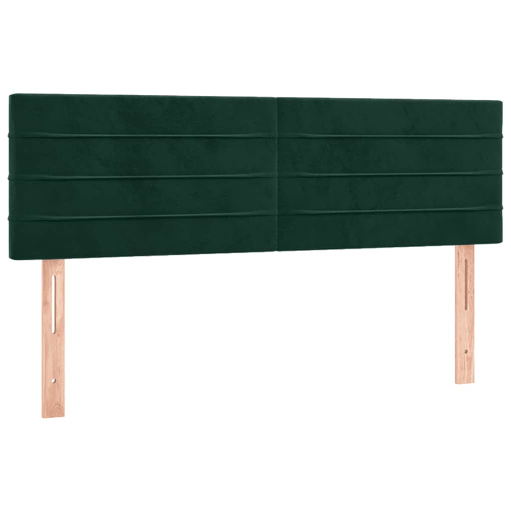 Krevet s oprugama i madracem tamnozeleni 140x200 cm baršunasti