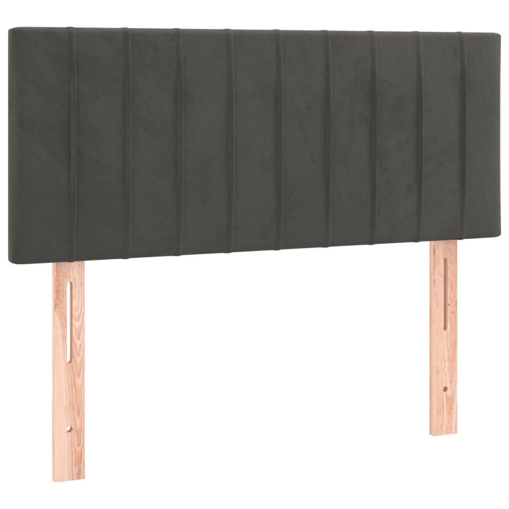 Box spring krevet s madracem tamnosivi 80 x 200 cm baršunasti