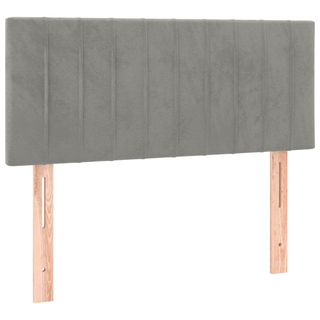 Box spring krevet s madracem svjetlosivi 100x200 cm baršunasti