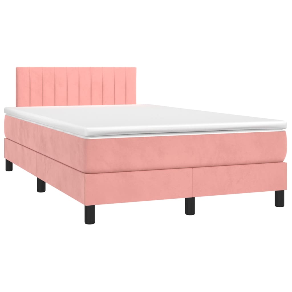 Box spring krevet s madracem ružičasti 120 x 200 cm baršunasti