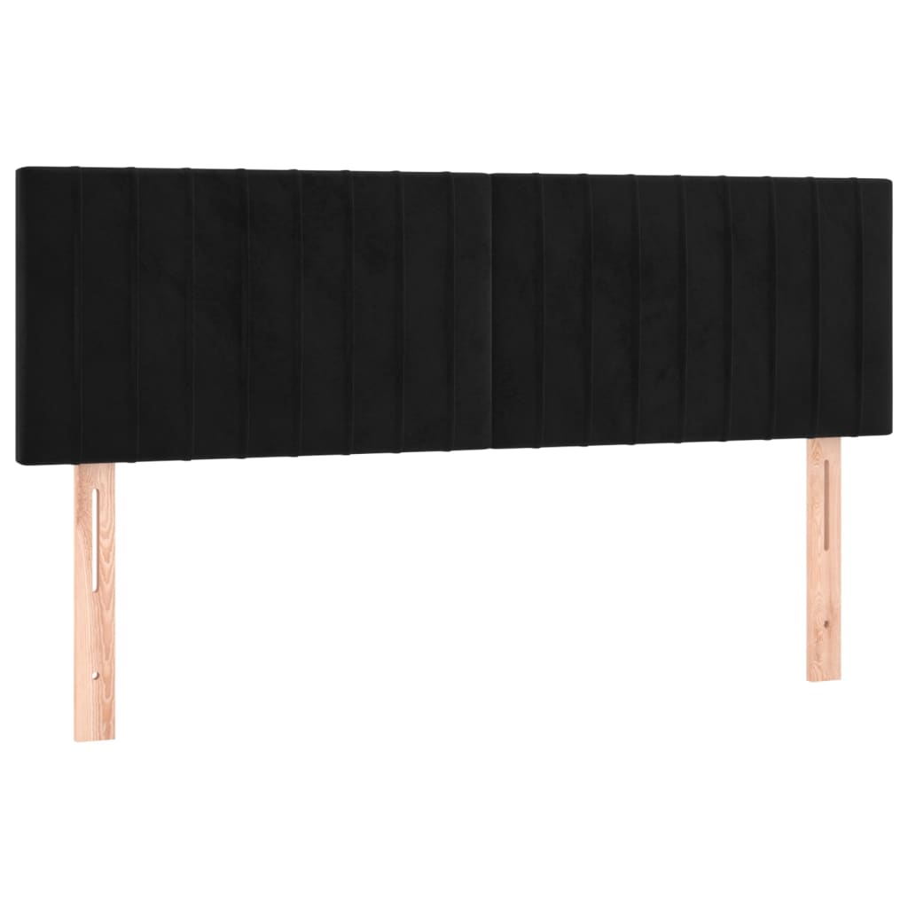 Krevet s oprugama i madracem crni 140 x 190 cm baršunasti