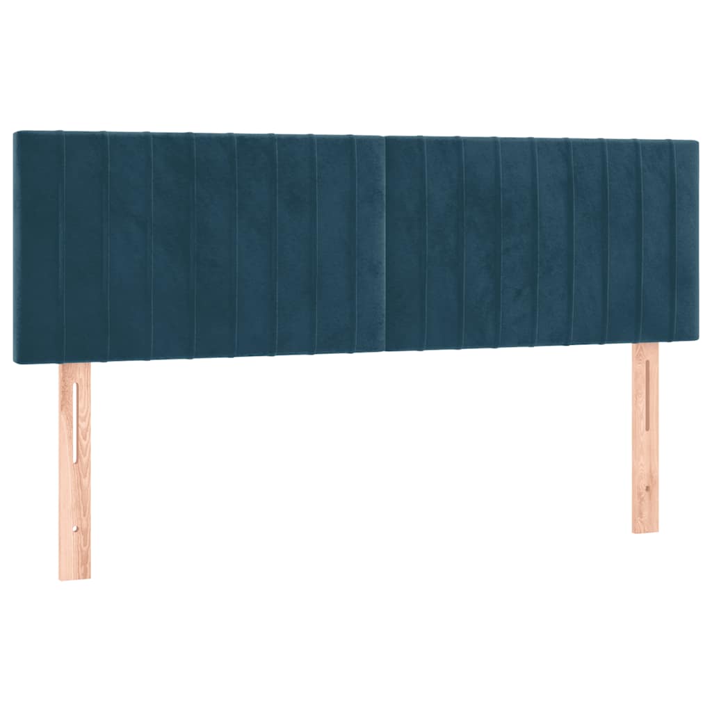 Krevet s oprugama i madracem tamnoplavi 140x190 cm baršunasti