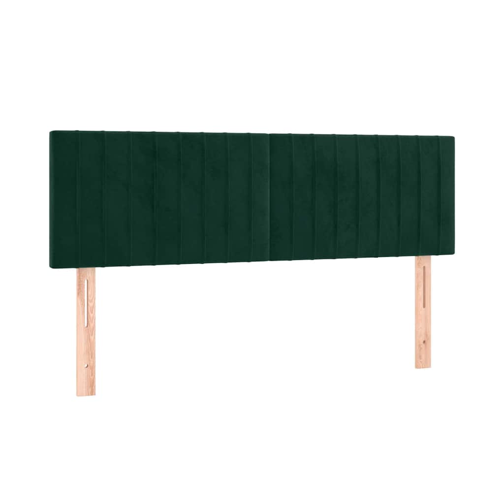 Krevet s oprugama i madracem tamnozeleni 140x200 cm baršunasti