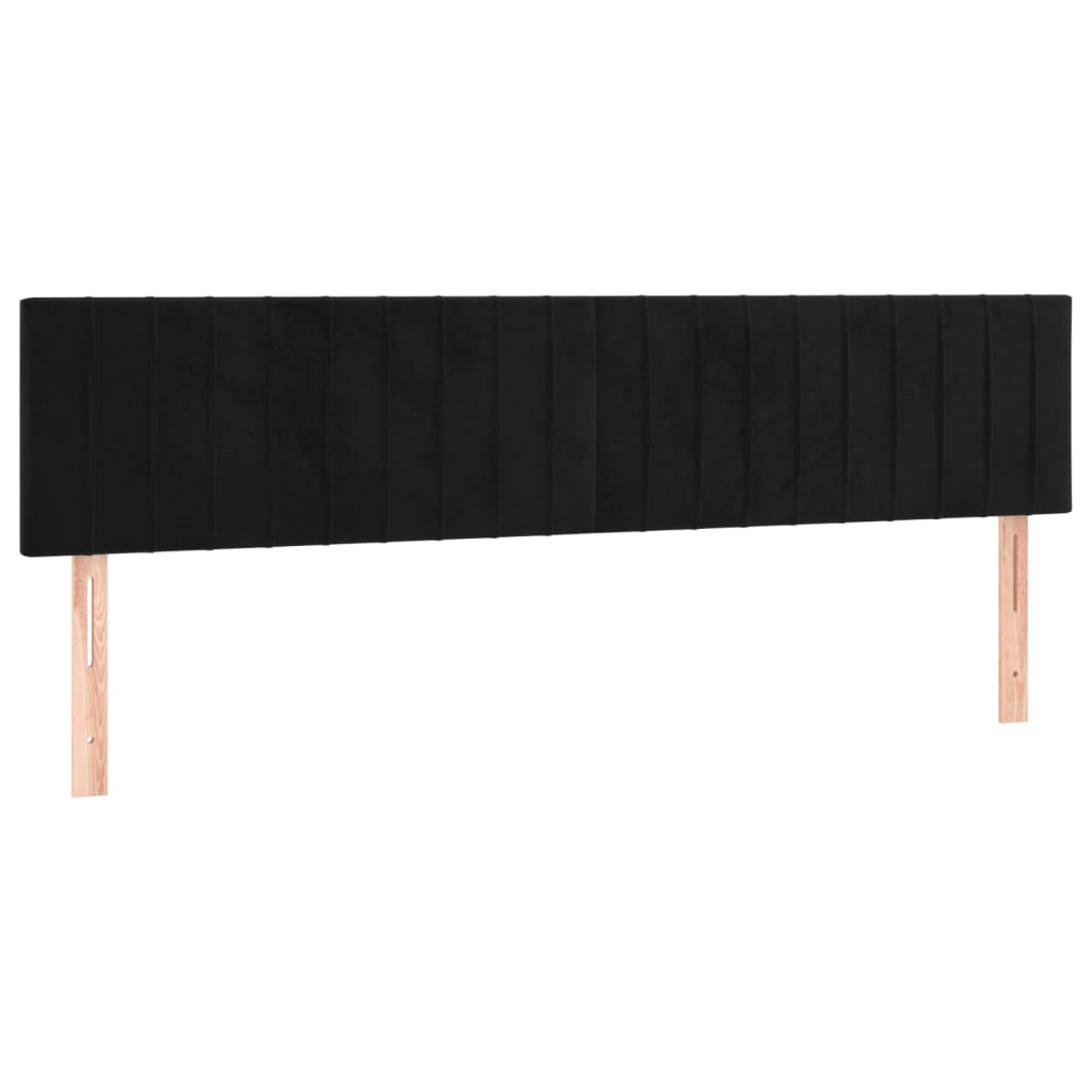 Krevet s oprugama i madracem crni 160x200 cm baršunasti