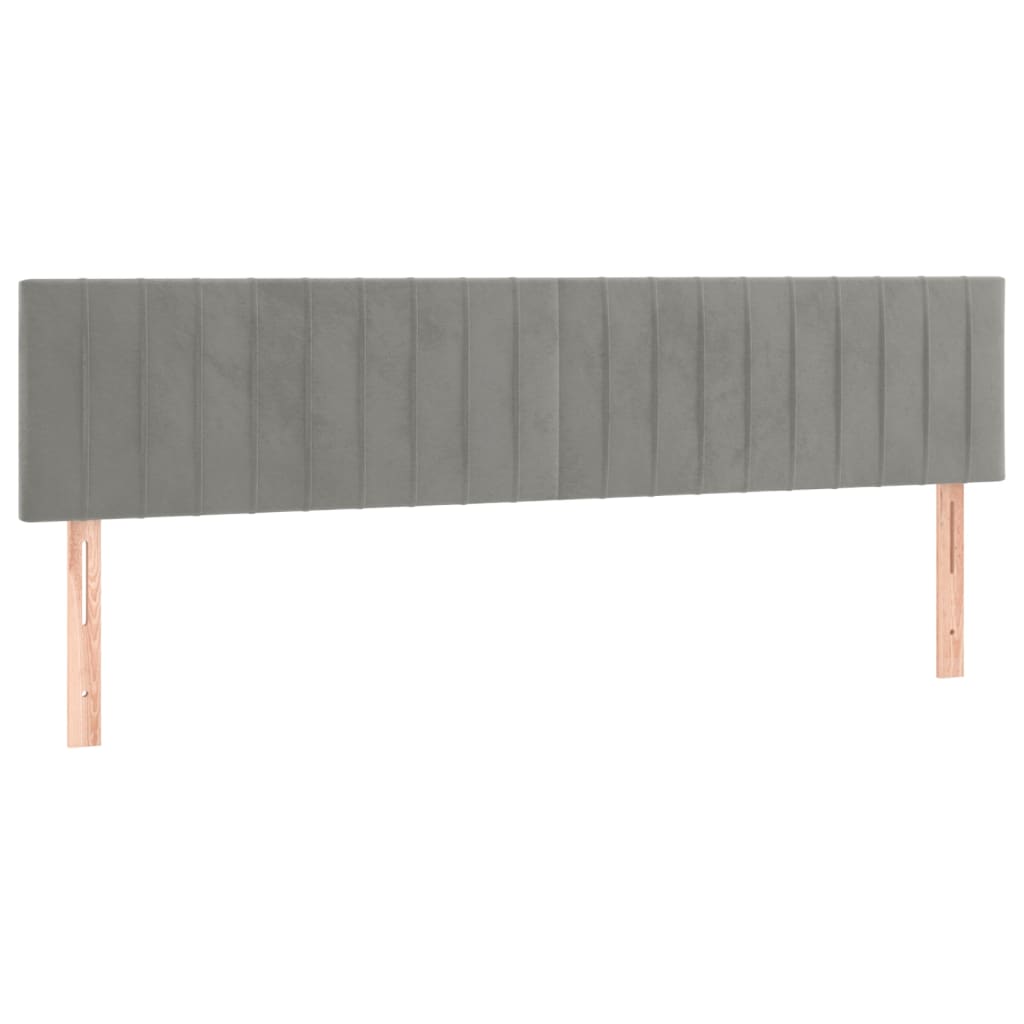 Krevet s oprugama i madracem svjetlosivi 180x200 cm baršunasti