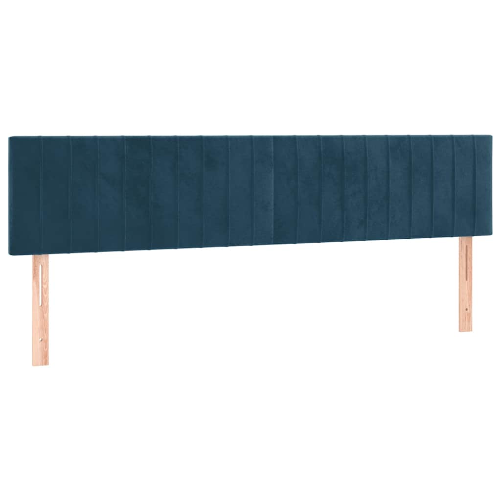 Krevet s oprugama i madracem tamnoplavi 200x200 cm baršunasti
