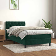 Box spring krevet s madracem tamnozeleni 80 x 200 cm baršunasti
