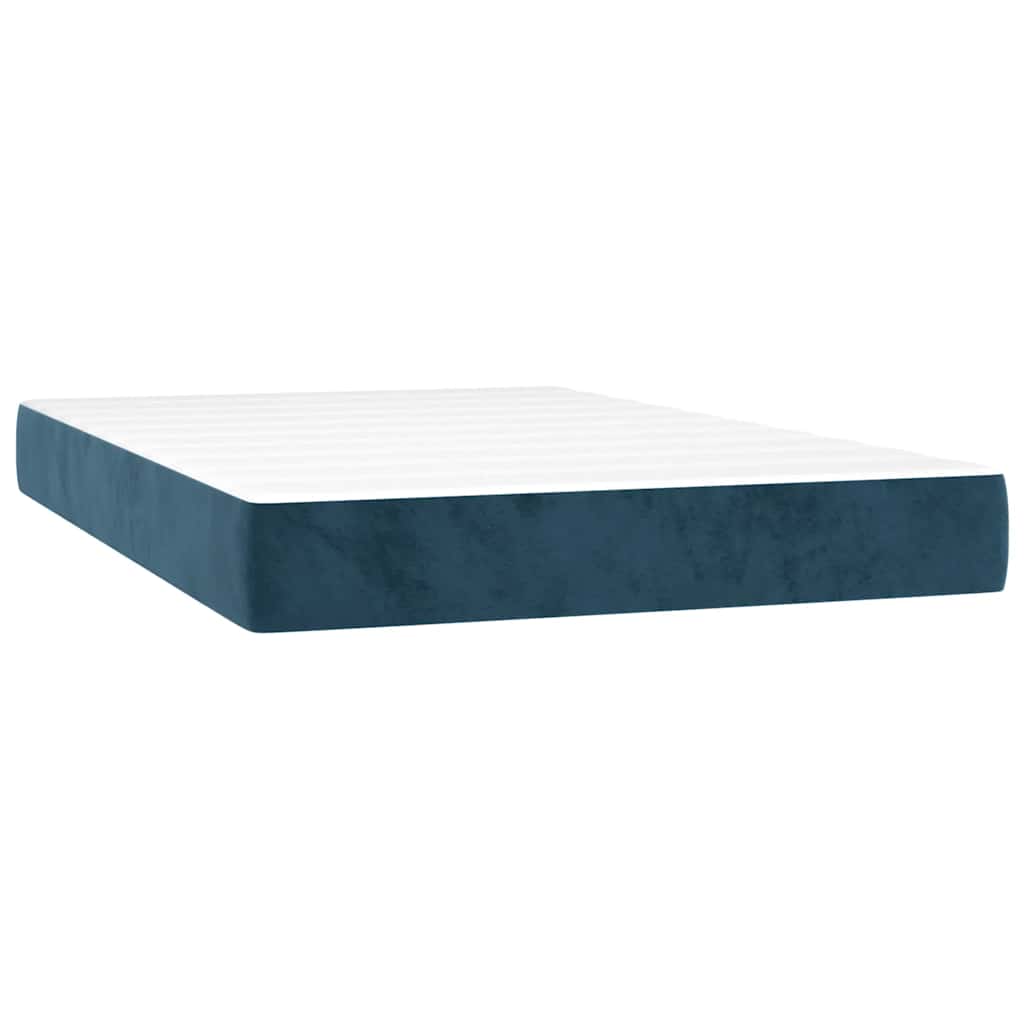 Box spring krevet s madracem tamnoplavi 120 x 200 cm baršunasti
