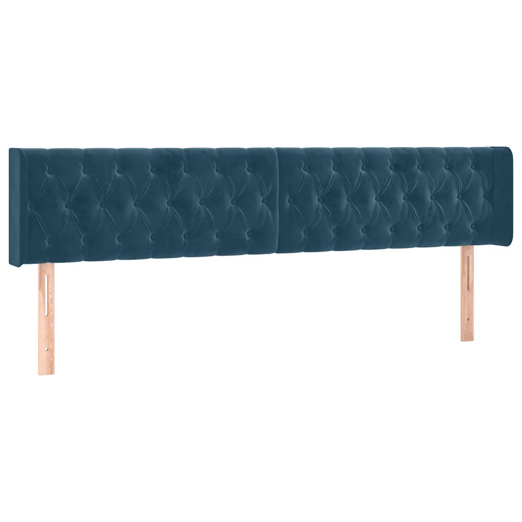 Krevet s oprugama i madracem tamnoplavi 200x200 cm baršunasti