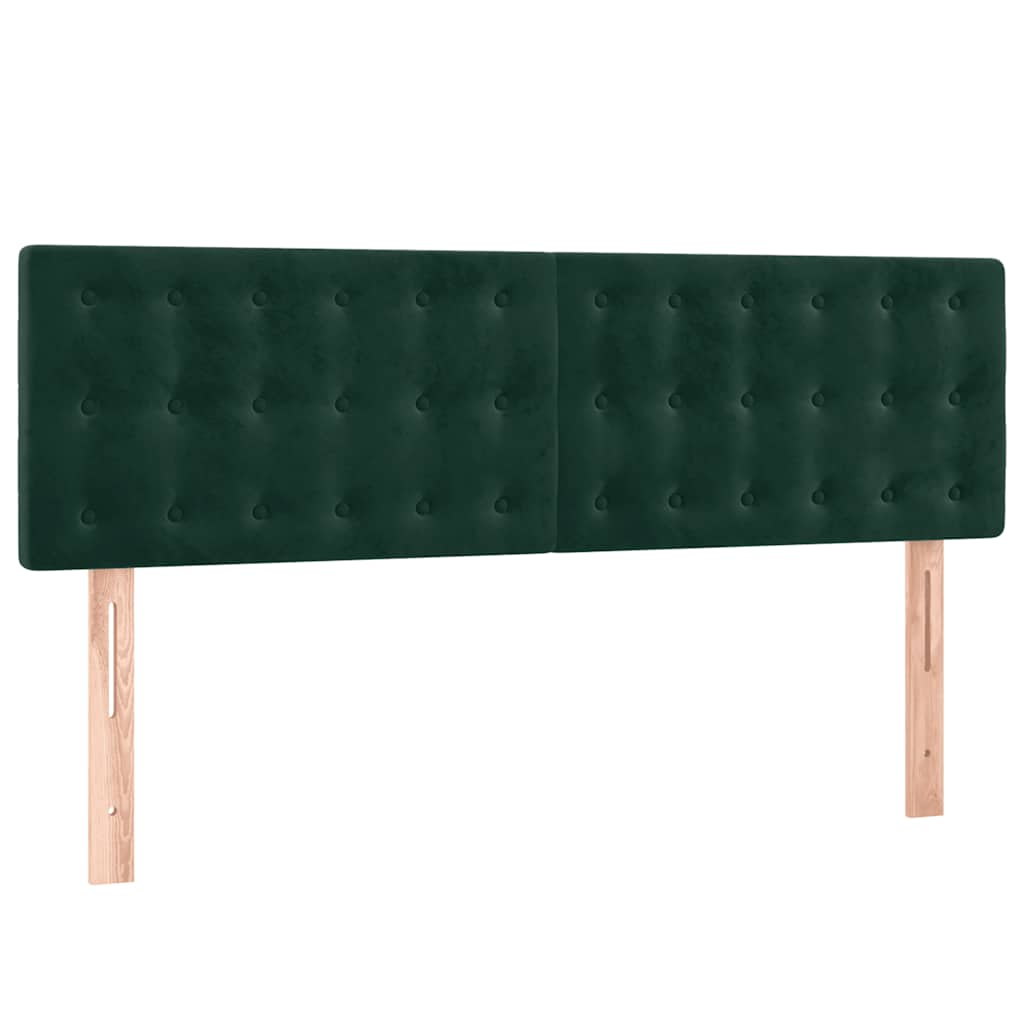 Krevet s oprugama i madracem tamnozeleni 140x200 cm baršunasti