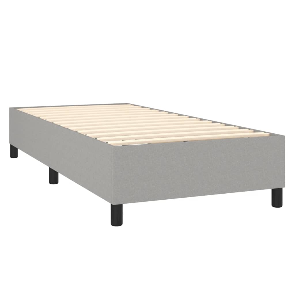 Box spring krevet s madracem svjetlosivi 90x190 cm od tkanine