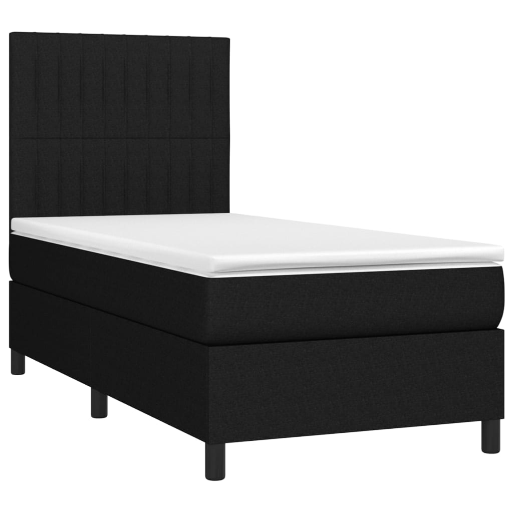 Box spring krevet s madracem crni 80 x 200 cm od tkanine