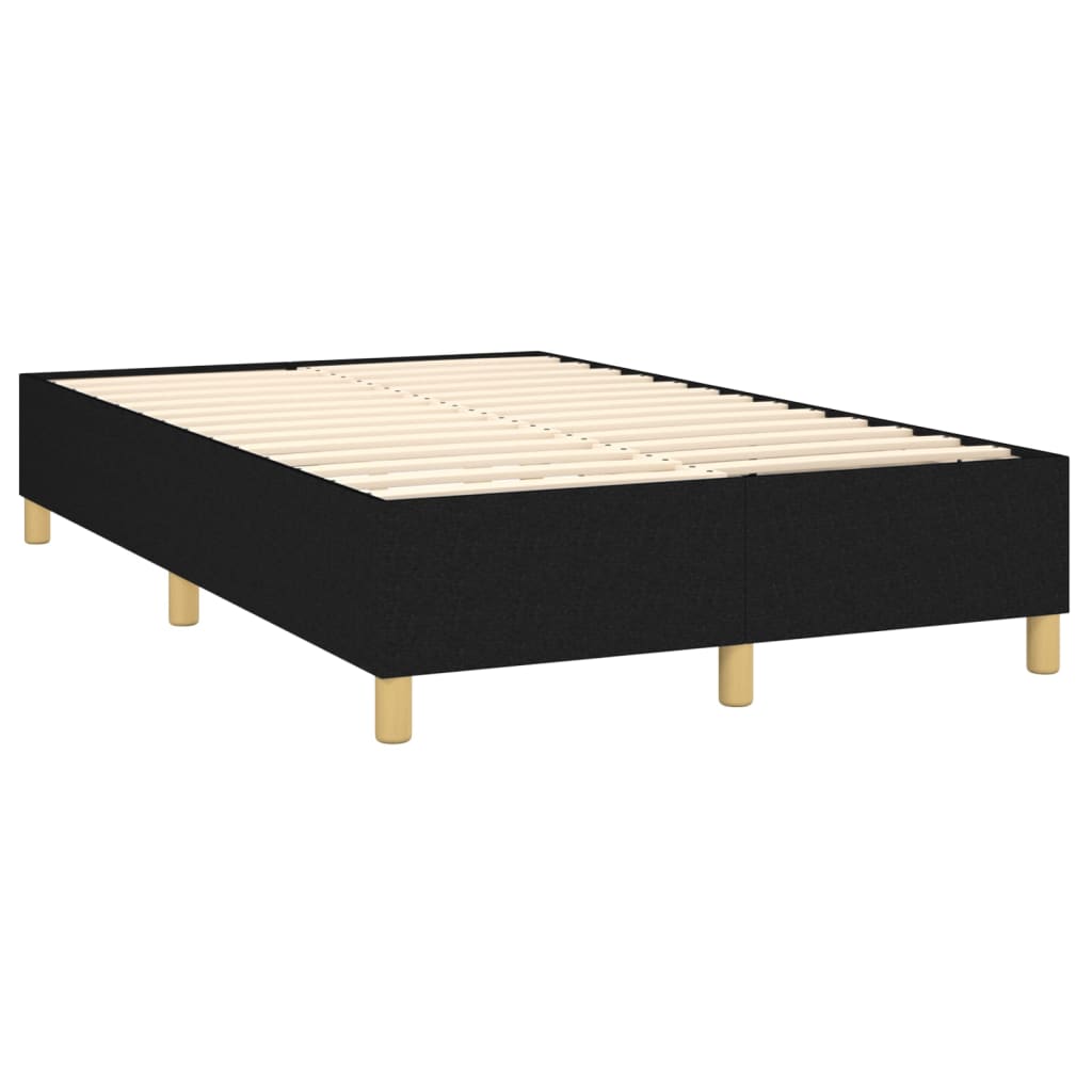 Krevet s oprugama i madracem crni 120 x 200cm od tkanine